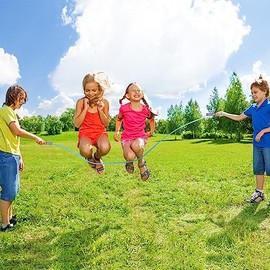 Flintronic - Cuerdas de saltar para niños, paquete de 2 cuerdas de saltar ajustables para niños, cuerda de saltar de 2,6 m con asas de espuma...      