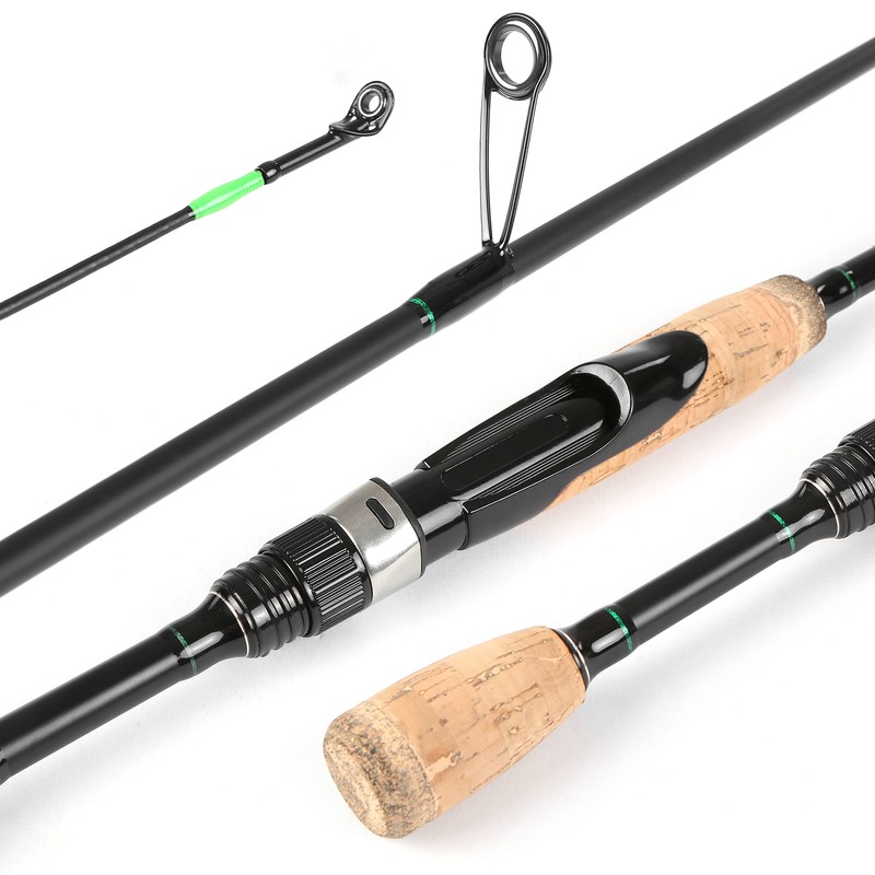 Portable Travel Spinning Fishing Rod Lightweight Carbon Fiber 4 Pieces