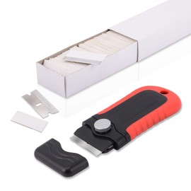 Winjun Vinyl Wraps Professional All-Purpose Scraper for Car Wrapping Foiling Tool Sticker Bubble Removal with 100 Pieces Stainless Steel Replacement Blades