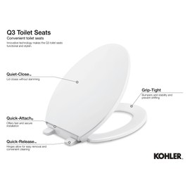 Kohler K-4733-H15 Glenbury Quiet Close Toilet Seat, Elongated, Spring Green
