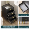 Semiocthome Black Chest of 4 Drawers with Tempered Glass Top