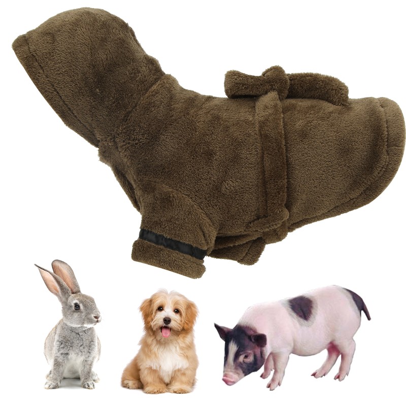 Pet Bathrobe Warm Flannel Quick Drying Dog Hooded Bath Towel