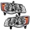 HECASA Pair Headlight Headlamp Chrome Housing Clear Lens Compatible With