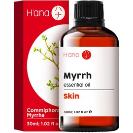 H’ana Myrrh Essential Oil for Skin (1 fl oz) - 100% Pure Therapeutic Grade Myrrh Oil Essential Oils for Diffuser, Skin, Hair, Candle Making & Massage