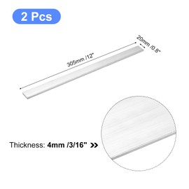 sourcing map Square Aluminum Flat Bar, 2Pcs 3/16" Thick 0.8" Width 12" Length Square Aluminum Bar 6061 Aluminum Flat Plate, 4 x 20 x 305mm T6511 Solid New Mill Stock For Industrial Building