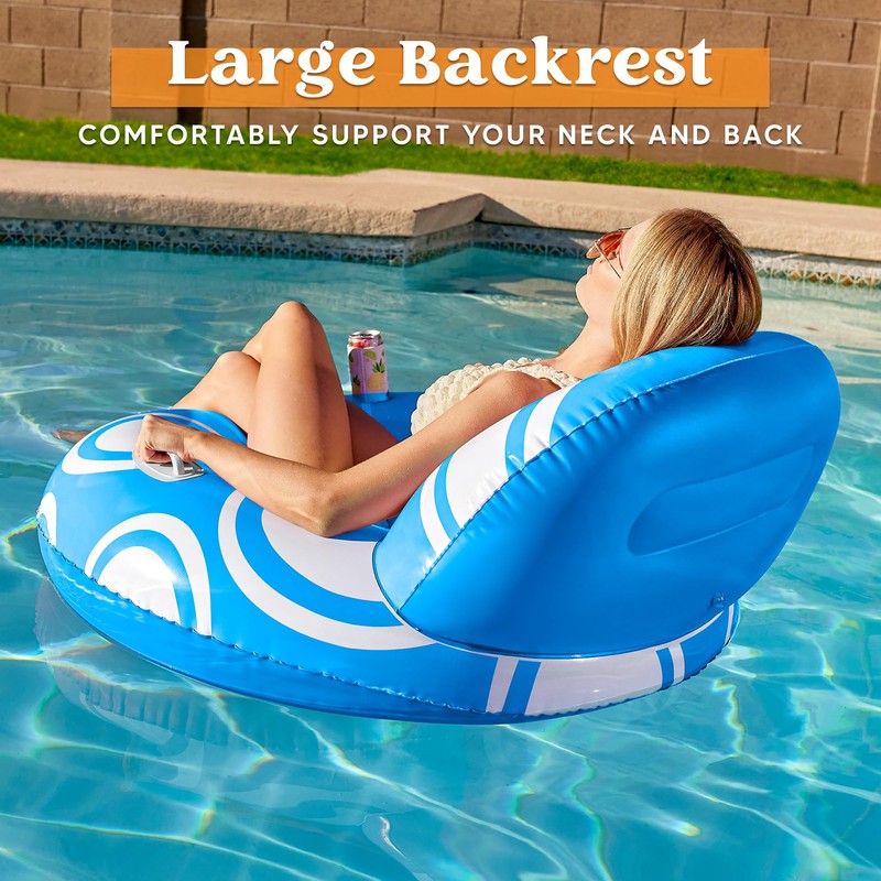 Sloosh Inflatable Pool Floats Lounger - Pool Floaties Blow Up