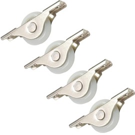 Begot 4 PCS Screen Door Rollers Mini Fixed Caster Wheels Universal Metal Sliding Wheels Suitable for Garage Screen Doors, Sliding Doors, Cabinet Doors, Living Room Windows(M Size White Wheel)