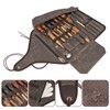 TOURBON Waxed Canvas Tool Roll Up Bag, 25-Pocket Wood Carving