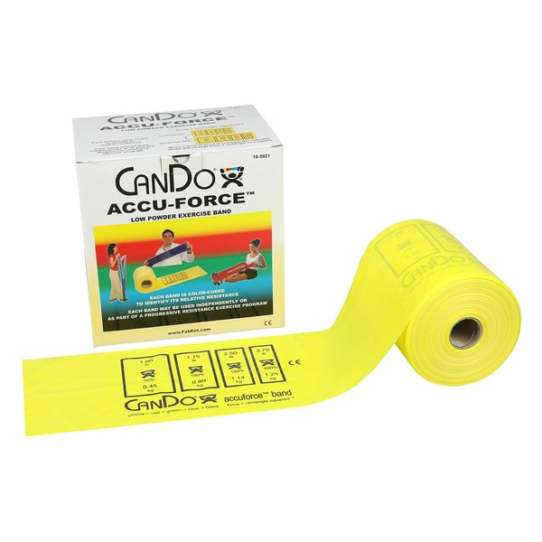 CanDo 10-5921 AccuForce Exercise Band, 50 yd Roll, Yellow-X-Light