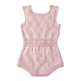 Simplee kids Baby Girl Kint Rompers Fall Sleeveless Pompoms Baby Girl Rompers 0-3 Months Little Girl Pink Overall Jumpsuit Outfit