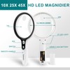 Large Magnifying Glass with 37 LED Light and Case, 10X