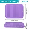 uxcell 4 Pack Silicone Dish Drying Mat, 9" x 12"