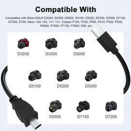 Toxaoii Replacement UC-E6 USB Cable to USB C Data Transfer Cable Cord Compatible with Nikon DSLR D7200, D7100, D5500, D5300, D5200, D5100, D3400, D3300, D3200, Coolpix L340, S9100, L830 (1ft/0.3m)