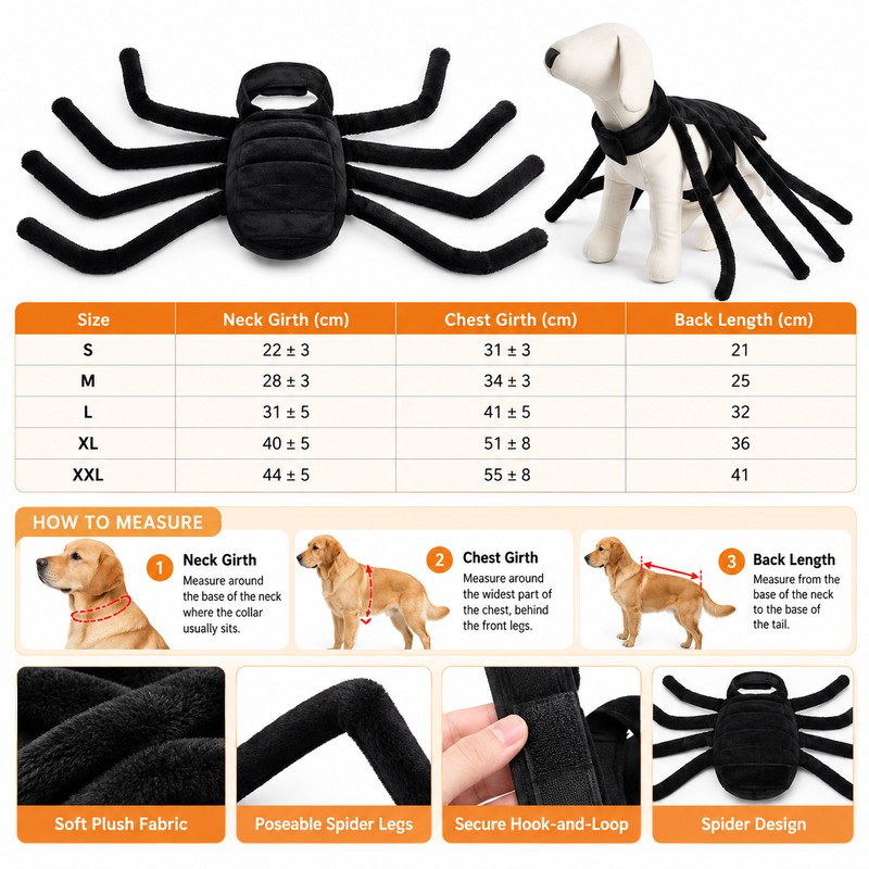 Halloween Spider Pet Costume for Cats & Dogs – Funny
