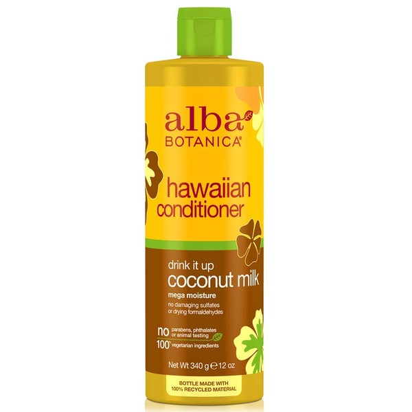 Alba Botanica Natural Hawaiian Conditioner Coconut Milk, 12 oz (Pack of 10)