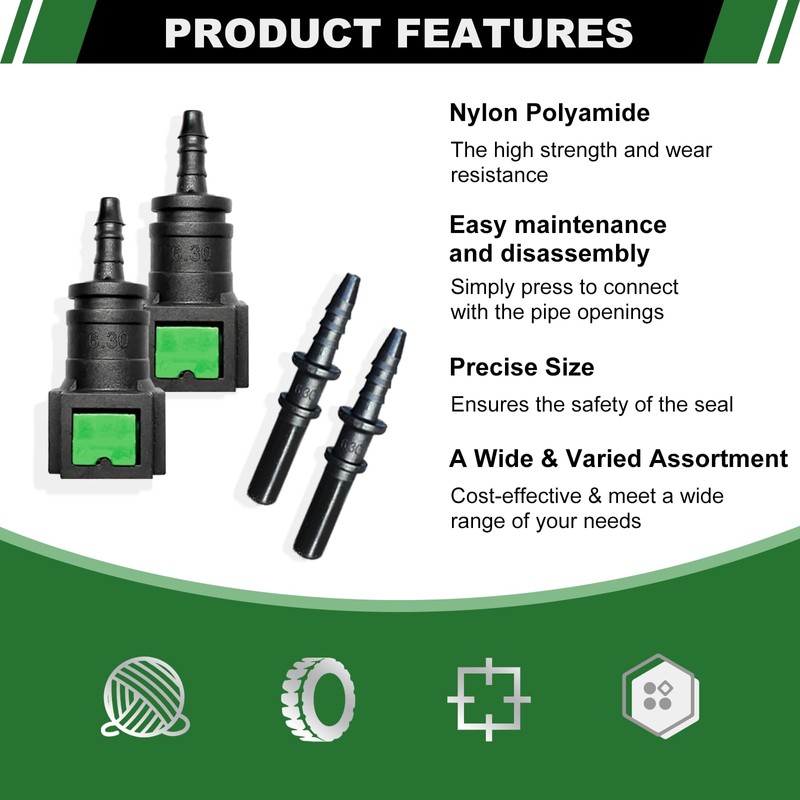 Japtend Fuel Line Quick Connect Set, 2 Sets Fuel Line