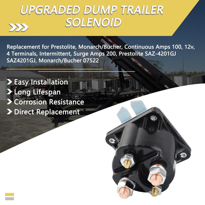 HNeekyr SAZ4201GJ Dump Trailer Solenoid 12V 4 Terminal 100 AMP