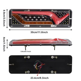 YnGia 2PCS LED Trailer Tail Light Rear Stop Light 24V Reversing Brake Light Flowing Turn Signal Lamp for Agricultural Vehicles Truck Tractor Trailer Caravan Camper