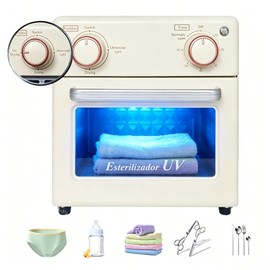 JOSBES Sterilizer Tools, 10L Drying and 3-in-1 Disinfection Tools 150W Sterilizer with Timer Disinfection Cabinet Suitable for Mother-Child Products, Towels, Hair Salons, Nail Studios (White1)