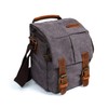 Waterproof Canvas Leather Trim DSLR SLR Shockproof Camera Shoulder Messenger