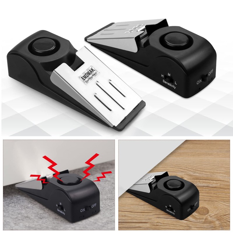 EMDMAK Door Stop Alarm with 120DB Siren Door Stop for