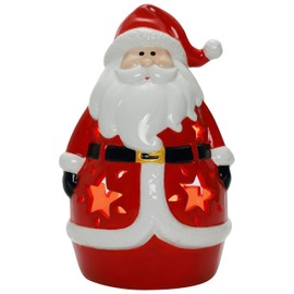 Stephanie Imports Santa Ceramic Christmas LED Tabletop Figurine Statue