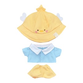 niannyyhouse 20cm Plush Doll Clothes Bunny Duck Hat Shirt Pants Kindergarten Set 8in Soft Stuffed Doll Dressup (Yellow)