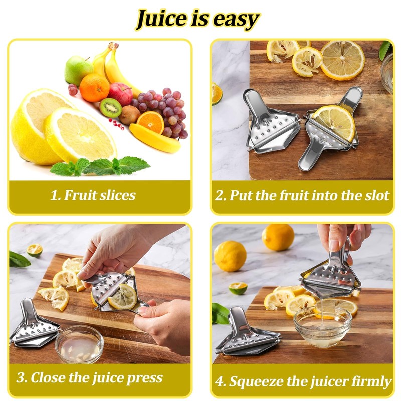 Jicyor Lemon Squeezer Stainless Steel Lemon Squeezer Lemon Citrus Juicer