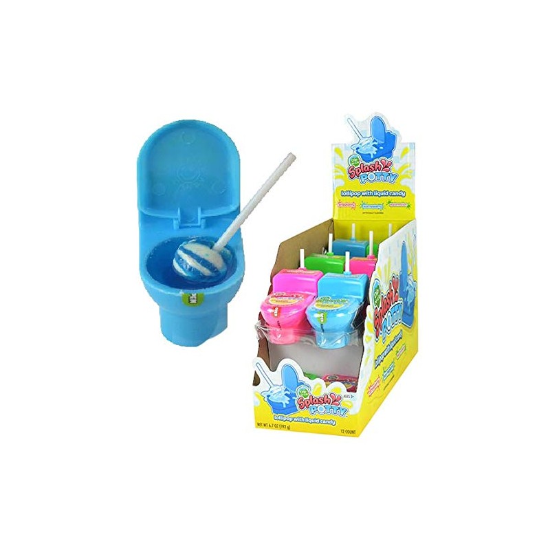 Koko's Dip-N-Lik Splash Potty Lollipop Candy - 12 Count Display