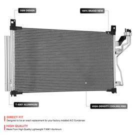 DNA MOTORING Aluminum Air Conditioning A/C Condenser Compatible with Hyundai Sonata 2015-2019, 2.4L Model, HY3030158, OEM-CDS-4445