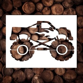 5"x6" Monster Truck Stencil Template - Reusable Car Racing Cars Stencils for Painting on Wood, Glass, Wall Rock, Walls, Canvas, Glassware, Spray Painting, Airbrushing, Crafts