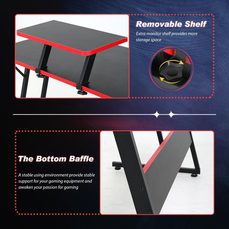 PayLessHere L Shaped Desk Corner Gaming Desk Computer Desk with