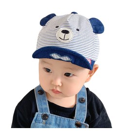 Baby Baseball Cap 3-12 Months Baseball Cap Cotton Baby Hat Peaked Cap Flat Cap Quick Drying Baseball Caps Anti-UV Sports Cap Sun Hat Summer Hat for Baby Boys Girls (Bear Blue), Bear Blue