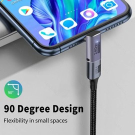 GodSpin USB C Angle Adapter 40Gbps [2 Pack] 90 Degree USB-C Male to Female Adapter, 8k at 60hz USB 3.1 Right Angle Extension for Laptop, Tablet, VR, Camera, Smartphone (Up/Down) (2 Pack [Up/Down])