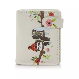 Shagwear Chilin Sloth Small Cream Zipper Wallet NEW IN STOCK