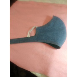 Handmade [LARGE]washed denim, cloth Face Mask neck with adjustable Closure 4 Sizes