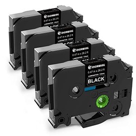 COLORWING Replacement for Brother TZe-335 White on Black TZ Tape 12mm 0.47 Laminated TZe335 Ptouch Label Tape for Brother P Touch PTD210 PTH110 PTD600 Label Maker, 4-Pack