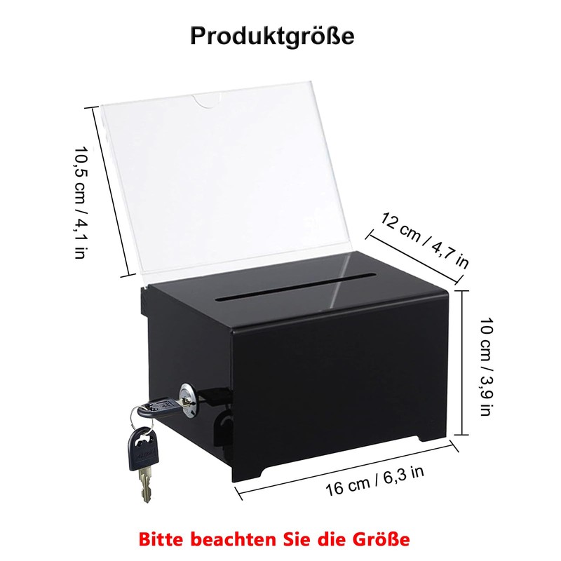Acrylic Donation Box, Lockable Donation Box, Acrylic Donation Box with