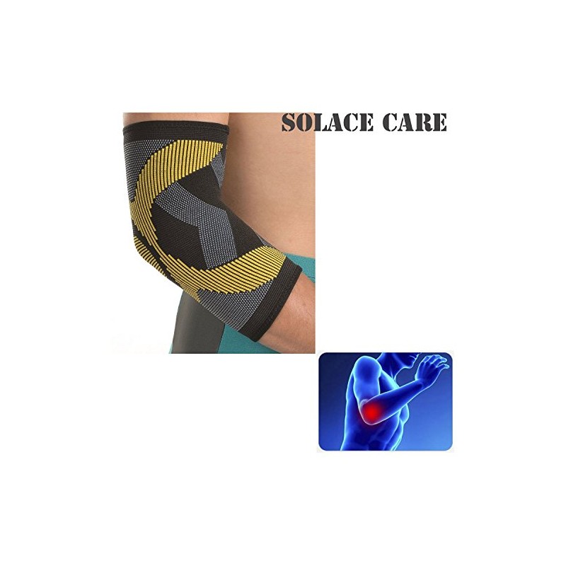 High Performance Elasticated Compressive Elbow Support - Support for Sprained,