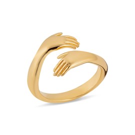 Lily Charmed - Gold Plated Adjustable Hug Ring
