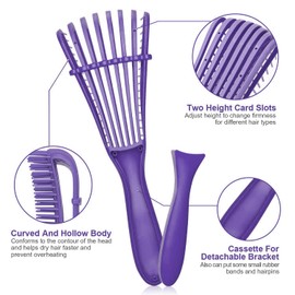 Detangling Brush for Curly Hair, Hair Detangler, Octopus Comb for Afro America Textured 3a to 4c Kinky Wavy/Wet/Dry/Long Thick Curly Hair Exfoliating Scalp for Beautiful and Shiny Curls (Purple)