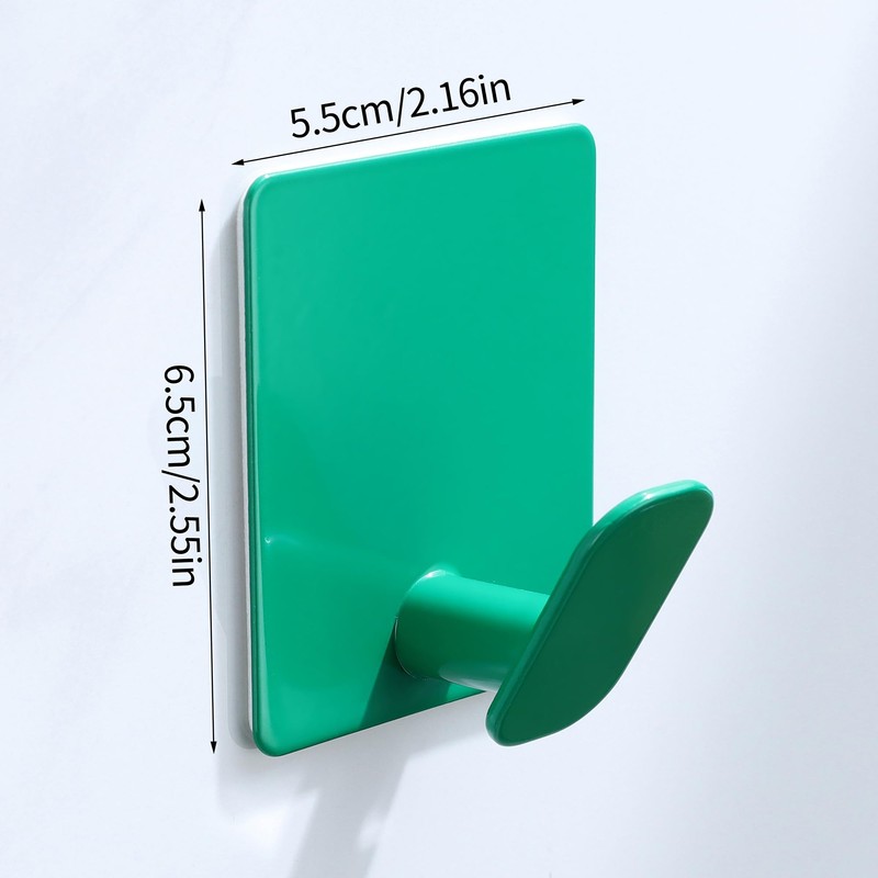 DELITON 4 Pack Colorful Hanging Hooks - Adhesive Green Cute