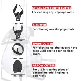 Drain Snake Drill Attachments,8-Piece Drain Cleaner Combination Cutter Heads, Used in 50FT-100FT Electric Drain Snake, Suitable for 5/16-inch to 3/4-inch Drain Snake Cable for 1-4"Pipe