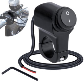 Motorcycle Handlebar Switch 12V, Waterproof Motorcycle Light Toggle Switch, Aluminum Alloy ATV Light ON Off Switches, for Motorcycle ATV UTV Scooters, Fits 7/8" Handlebars (22mm)