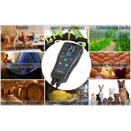 SENSTREE Temperature & Humidity Controller - Outlet Plug-in Thermostat & Humidistat for Reptiles & Greenhouses - Dual Stage Pre-Wired Electronic Controller