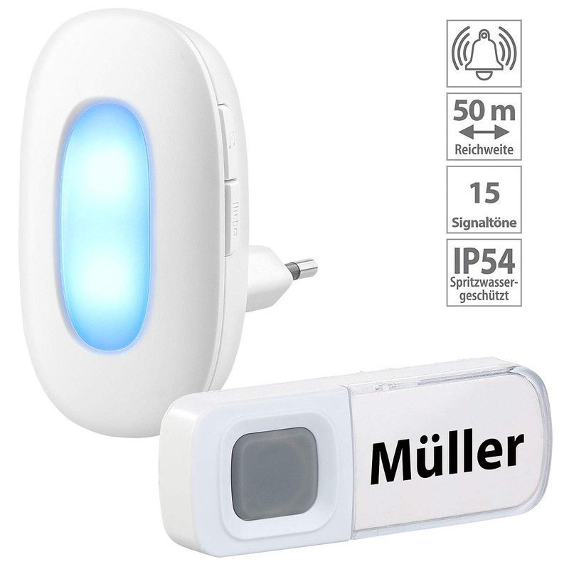 CASAcontrol Wireless Bell Socket: Socket Wireless Bell with Optical Signal,