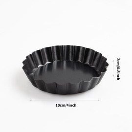 JUNART 4Pcs 4 Inch Tart Molds Baking Tin, Round Non-Stick Tart Pan Removable Bottom, Dishwasher Clean, Reusable Quiche Bakeware for Cheese Cakes, Egg Tart