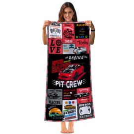 Agoiuty Racing Beach Towel, Car Racing Gift Ideas for Men Women Beach Towel, Racing Gifts for Racing Car Lovers Towel, Perfect for Pool, Beach, Yoga, and Travel (Racing Towel, 63"x 31.5")