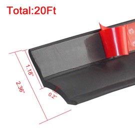 Garage Door Seal Top and Sides Weatherproofing Garage Door Rubber Seals Garage Door Side Seal Universal Weather Stripping with Nails (20 Ft)