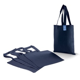 Simply Green Solutions Blank 100% Cotton Fabric Reusable Cloth Bags - Set of 5 - Tote Bags for School, Tote Bags for Grocery Shopping, Fun Promotional Items or Eco-Friendly Reusable Bags